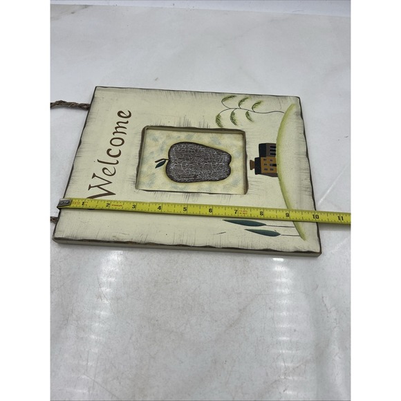 VTG  Welcome Sign Hanging 10x8in Hand Painted Home Decor Rustic Farmhouse - Picture 4 of 5